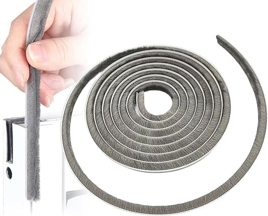 16 Ft (5m) 196 Inch Sliding sash Windows Doors Tape Pile Draught excluder Brush Seal Strip weatherstrip 7mm x 8mm (7/24 5/16 Inch, Gray)