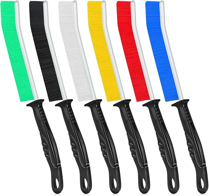 Crevice Cleaning Brush, 6Pcs Hard Bristle Multifunctional Gap Cleaning Brush Tool, Bathroom Gap Brush for Deep Cleaning Kitchen,Grout, Sink, Corners, Tight Spaces-Colors