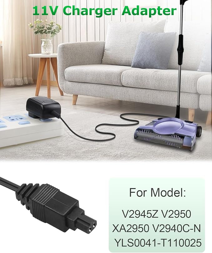 Charger for Shark V2945Z V2950 V2940C-N XA2950 Shark Vacuums Charger Replacement V2945Z Power Cord for Shark Cordless Vacuum Shark Rechargeable Floor & Carpet Sweeper YLS0041-T110025