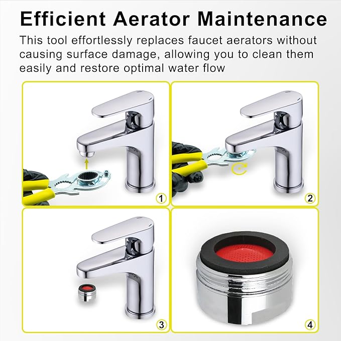 Faucet Wrench - Aerator Removal & Replacement Tool for Kitchen & Bathroom Sinks