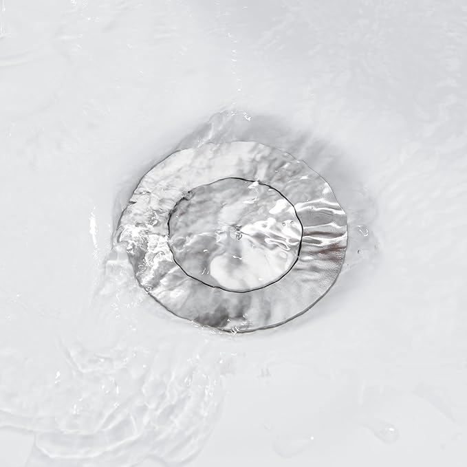 Pop up Sink Drain Stopper for Bathroom Vessel Vanity Sink Art Basin Brushed Nickel, Small Cap with Overflow, Metal Pop up Drain Strainer with Detachable Basket Stopper