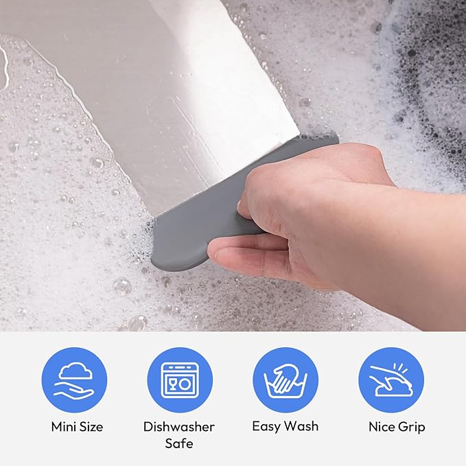 carrotez Mini Shower Mirror Squeegee for Glass Doors, Window Squeegee for Shower Glass Cleaning, Flexible & Easy Clean 2.75" x 5.9" / Ivory / 2 Pack