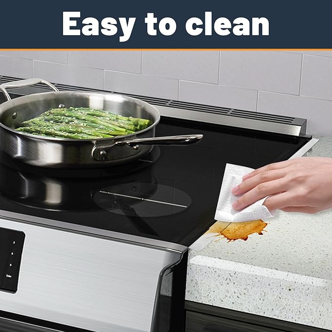 Stove Gap Filler, Stove Gap Covers Stainless Steel, Adjustable 13.8-27.5 in(2 Pack), Heat Resistant, Gas Stove Side Gap Protector, Silver