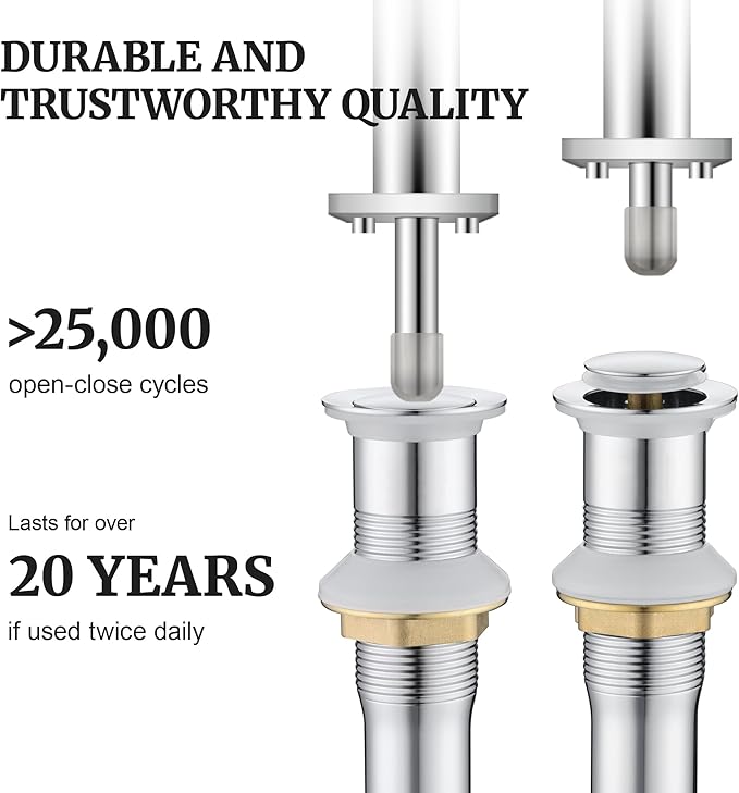 Pop up Sink Drain Stopper for Bathroom Vessel Vanity Sink Art Basin Chrome, Small Cap Without Overflow, Metal Pop-up Drain Strainer with Detachable Basket Stopper
