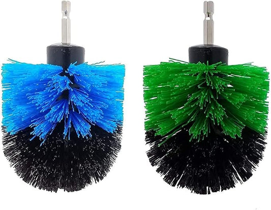 2-Pack Cone Drill Powered Brush Attachment for Cleaning Bathrooms, Kitchens, Showers, Grout, Auto Detailing, Rims and More
