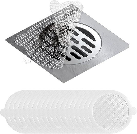 35 Pack Disposable Floor Drain Stickers, Hair Drain Stickers Disposable Shower Drain Hair Catcher Bathroom Accessories Bathtubs Mesh for Bathroom,Kitchen,Shower,Laundry (Round-35PC)