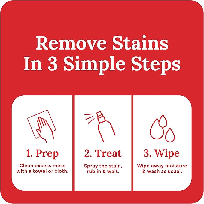 Emergency Stain Rescue Stain Remover Spray - For Wine & Coffee - Blood Stain Remover Clothes & Laundry - Carpet Cleaner Spray with No Added Phosphates - 2 x 4 Fl Oz