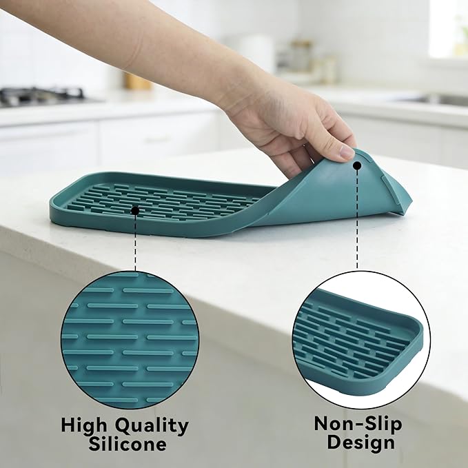 Drip Tray for Drink Dispenser, 1 Pack Blue Non-slip Drip Pan for DD&HAPP Glass Drink Dispenser