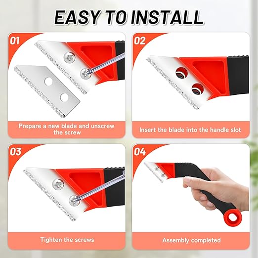 15pcs Grout Removal Tool with Upgraded Handle & 8 Blades Grout Saw Kit Effortless Tile Grout Cleaner for Bathroom, Shower, Floor Repair