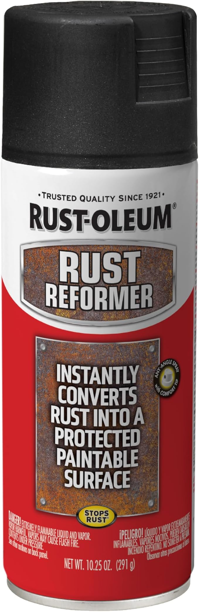 Rust-Oleum 248658 Stops Rust Reformer Spray Paint, 10.25 oz, Matte Black
