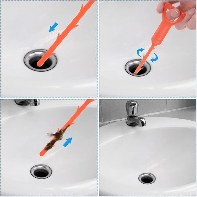 uxcell 3pcs 20 Inch Drain Hair Clog Remover Tool PP & 63 Inch Drain Cleaner Tool Sticks Stainless Steel Sewer Cleaning Hook Unclog Sink Unclogger for Toilet Bathtub Sewer, Light Green