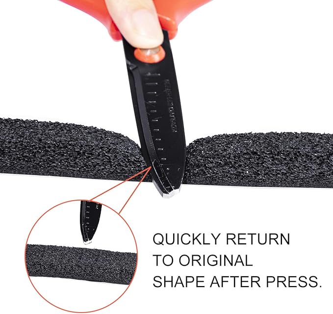 TORRAMI Open Cell Foam Weather Stripping Tape 1/2 Inch W X 3/8 Inch T, High Resilience Adhesive Seal Insulating Strip for Door and Windows Total 13 Feet (2 Rolls of 6.5 Ft Each)