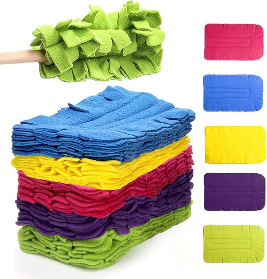 15 Pieces Reusable Duster Refill, 360° Heavy Duty Fleece Duster Pads Refills, Washable Hand Dusters Pads for Cleaning Ceiling, Fan Hardwoods Window Kitchen Floor