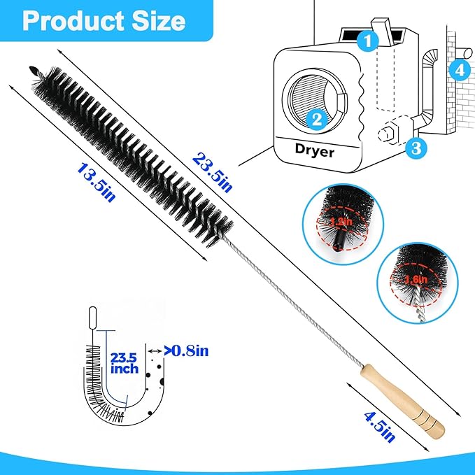 XANGNIER Dryer Vent Cleaner Brush,Flexible Clothes Dryer Lint Brush,Dryer Lint Trap Cleaning Tool,Laundry Room Essentials Lint Remover Accessories,Refrigerator Coil Brush,Household Cleaning Supplies