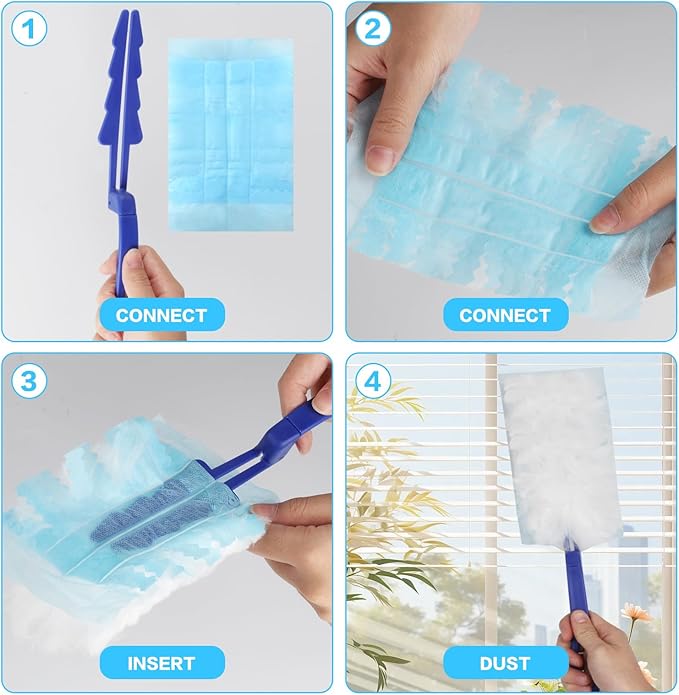 20 Pcs for Swiffer Duster Refills for Swiffer Dusters, Heavy Duty Duster for Duster Kit with Handle, Microfiber Refills for Cleaning Blinds Furniture Car Ceiling Fan Cleaner