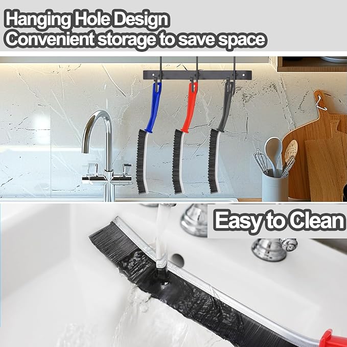 XANGNIER Hard Bristle Crevice Cleaning Brush,Multifunctional Gap Scrub Brush,Home Essentials,Bathroom Cleaner Tools for Household Use,Window,Toilet,Grout,Car,Kitchen Cleaning Brushes Gadgets,3 Pcs