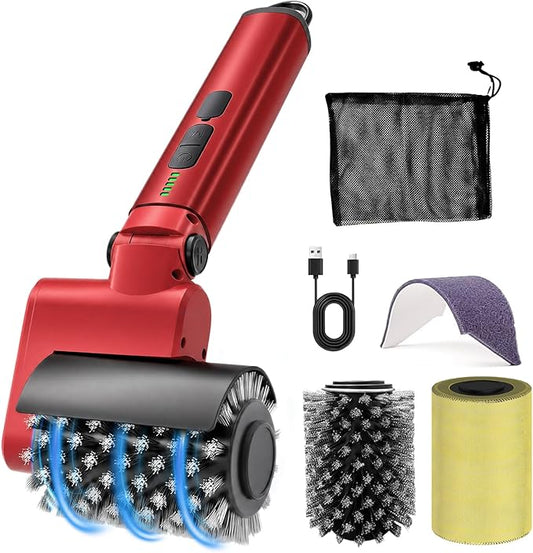 Electric BBQ Grill Brush Rechargeable, 3 Powerful Speed Rechargeable Electric Grill Brush for Outdoor Grill, 90° Adjustable, Stainless Steel Rotary Brush Head, Automatic Grill Cleaning Brush