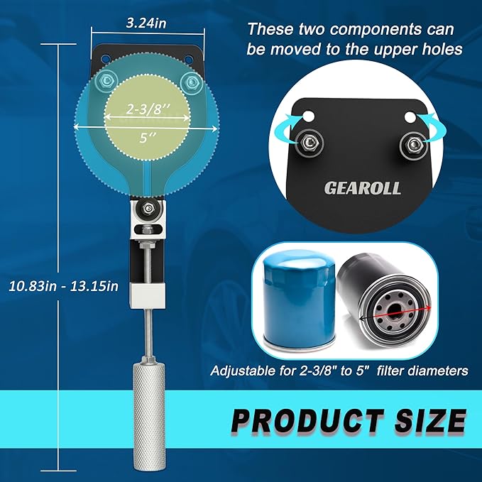 77750 Oil Filter Cutter Tool with Vise Jaw Plate, Oil Filter Cutter Cutting Tool for Filter Cutting Range 2-3/8" to 5" (Black)