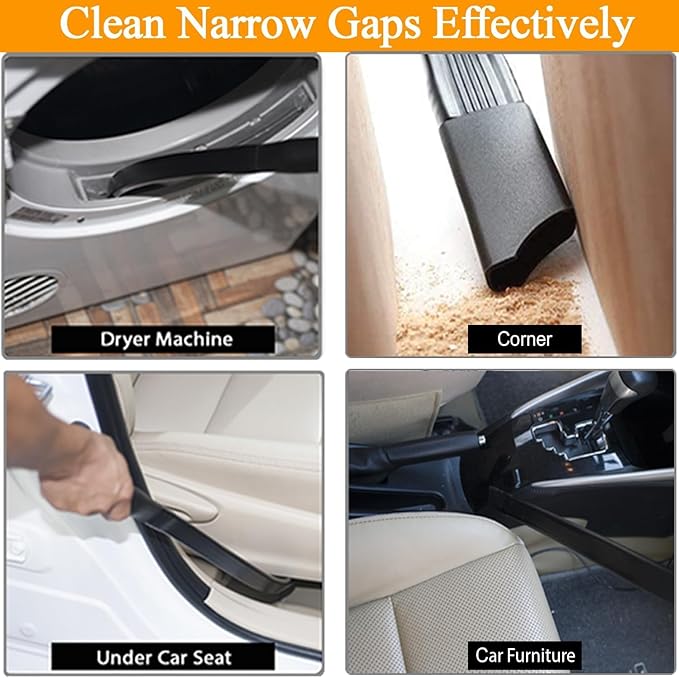 for Dyson Vacuum Cleaning Tools for Hard to Reach Places: Flexible Crevice Tool and Soft Dust Brush with Adjustable Angle - Vacuum Attachments for Dryer Vents, Corner, Ceiling Fans, Top of Furniture