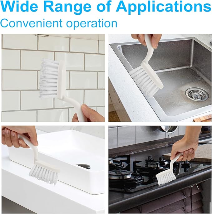 2pcs Grout Cleaner Brush for Tile Floors, V-Shaped Handheld Stiff Shower Gap Cleaning Scrubber with Hard Bristles, Grout Brush for Shower Tile, Door Groove Gap, Bathroom, Kitchen, Window
