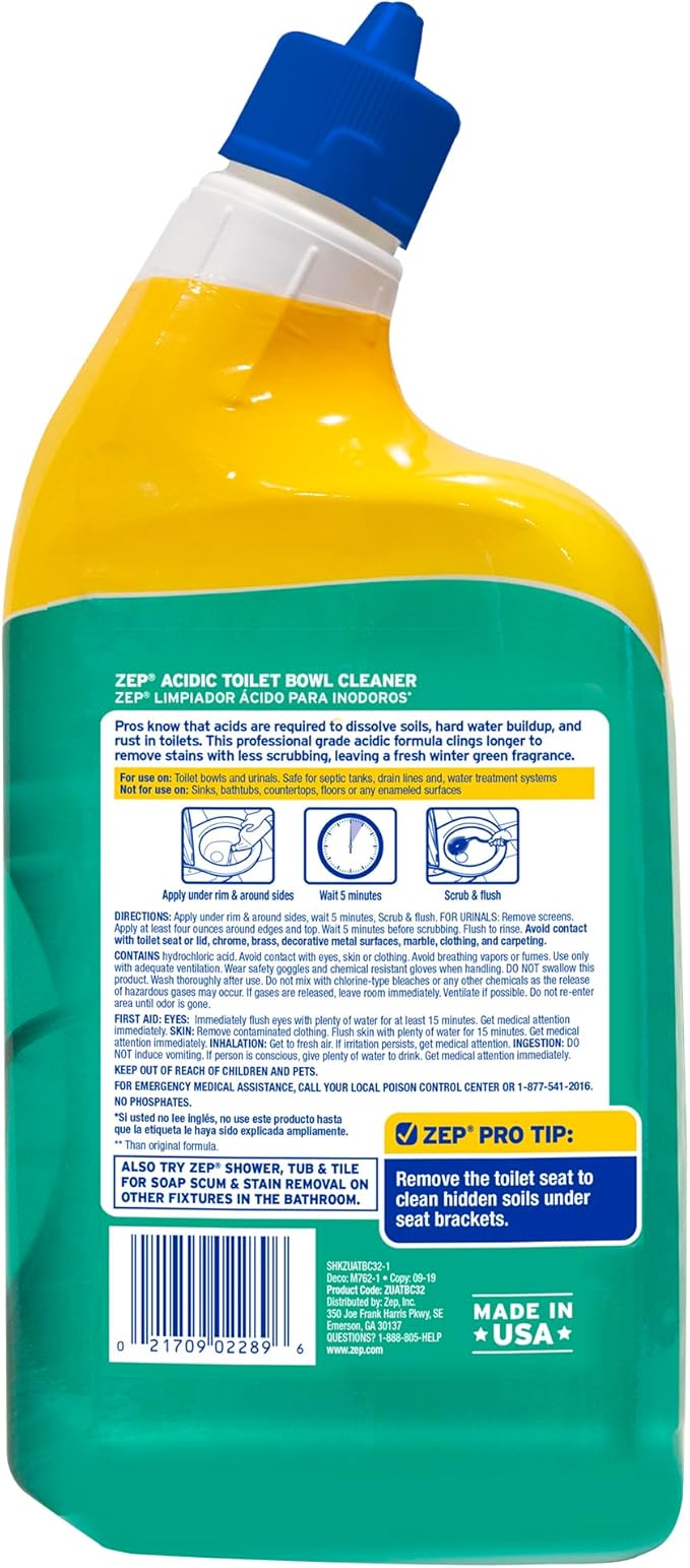 Zep Acidic Toilet Bowl Cleaner, 32 Oz