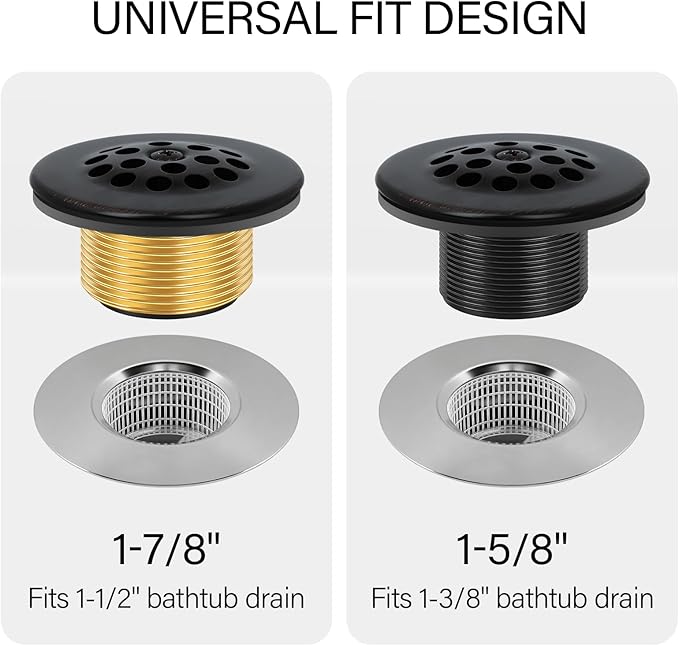Oil Rubbed Bronze Trip Lever Bathtub Drain Tub Trim Set with Trip Lever Overflow Face Plate Bathroom Tub Drains Replacement Conversion Tub Drain Kit Assembly with Universal Fine & Coarse Thread