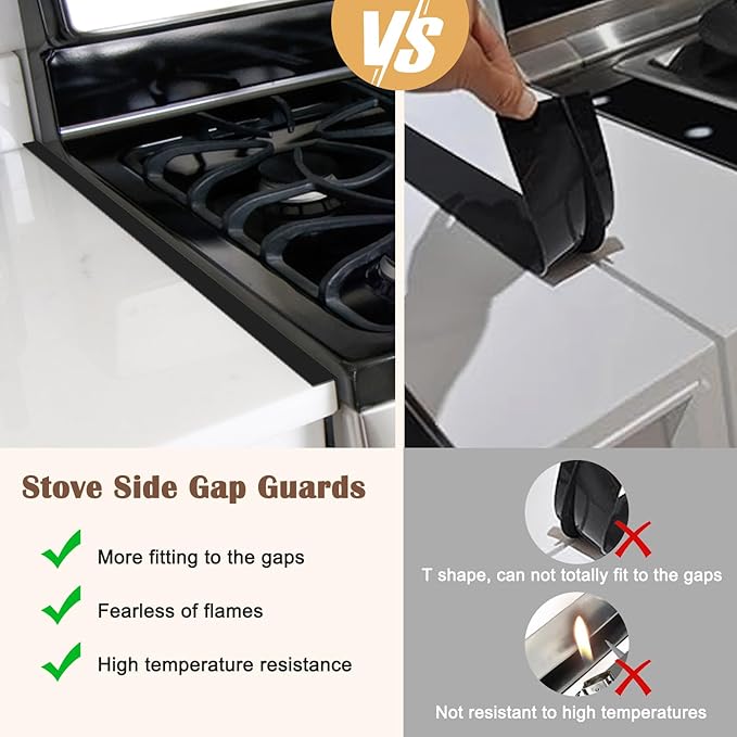 Windspeed 2 Pack Stove Gap Covers Stainless Steel Stove Counter Gap Cover for Stove Gap Filler Gap Covers Between Stove and Counter Edge Gap Cover Length 13.8" to 27.6"