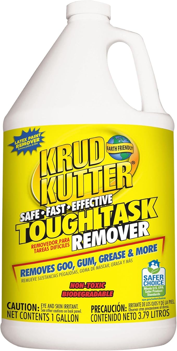 Krud Kutter Tough Task All Purpose Remover, 1 Gallon, Heavy Duty Cleaner for Adhesive, Grease and Tough Stains, Multi Surface Cleaning Solution for Floors, Walls, Tools and Equipment