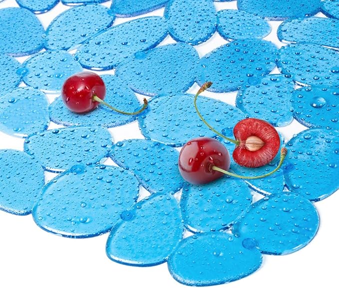 Yolife Pebble Sink Mats for Stainless & Porcelain Sinks, PVC Saddle Protectors - Dish & Glassware Guard (Blue,2 Pack)