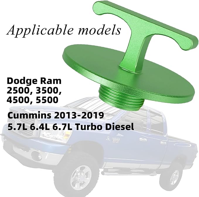Aluminum Alloy Oil Filter Plug Tool， for Dodge Ram 2500, 3500, 4500, 5500， 5.7L 5.9L 6.4L 6.7L Cummins Turbo Diesel MO285 05083285AA Oil Filter Cap Plug Tool-Ram Accessorice