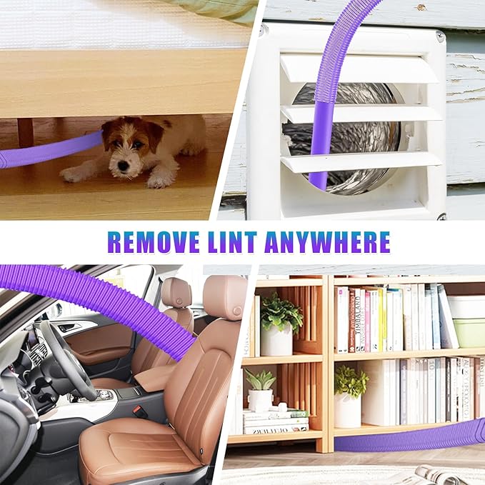 Dryer Vent Cleaning Kit for Dyson V7 V8 V10 V11 V12 V15 Vacuum Cleaner Dryer Lint Vacuum Crevice Tool Removes Deep Lint Gaps or Corner Lint Soft Long Hose