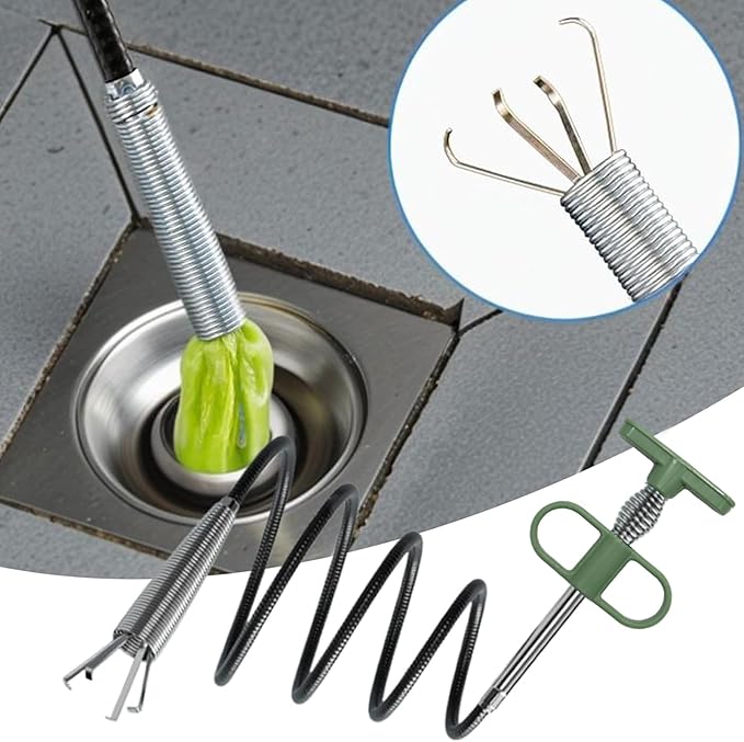 35" Flexible Drain Snake Grabber Tool, Upgraded Hair Clog Remover for Sink, Shower & Bathtub, Easy Reach Plumbing Weasel