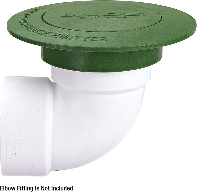 NDS 420C Pop-Up Drainage Emitter, fits 3-Inch and 4-Inch Sewer and Drain Fittings, Works with Drainage Systems Including Catch Basins and Channel Drains, Green