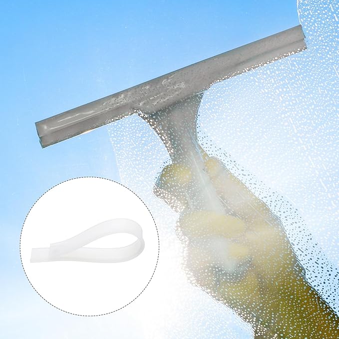 MECCANIXITY Replacement Squeegee Rubber for Window, Glass, Shower Doors, Tile Wall Cleaning, 9.84 Inch, White