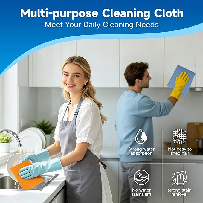 12 Pcs Cleaning Dish Cloths, Microfiber Streak Free Cleaning Cloths Reuseable Cleaning Wipes Rag for Windows Glass Mirror Car (Mix-Color)