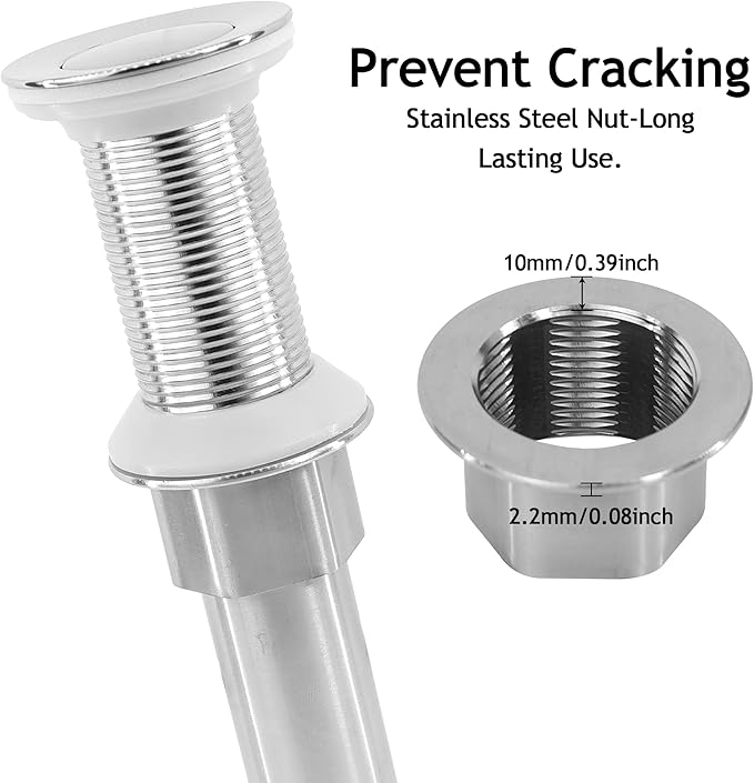 Bathroom Sink Drain,2 Pack Drain Stopper Without Overflow,Small Cap Pop Up Drain Assembly with Detachable Strainer Basket,Built-in Anti-Clogging, Stainless Steel Nut Brushed Nickel
