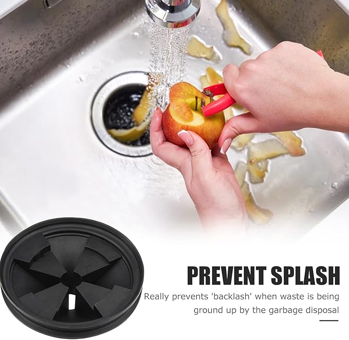 Garbage Disposal Splash Guards, 3 3/8" EPDM Rubber Drain Insert for InSinkErator Evolution Series 2024 Upgraded Rubber QCB-AM Sink Disposal Splash Guard（2-Pack）
