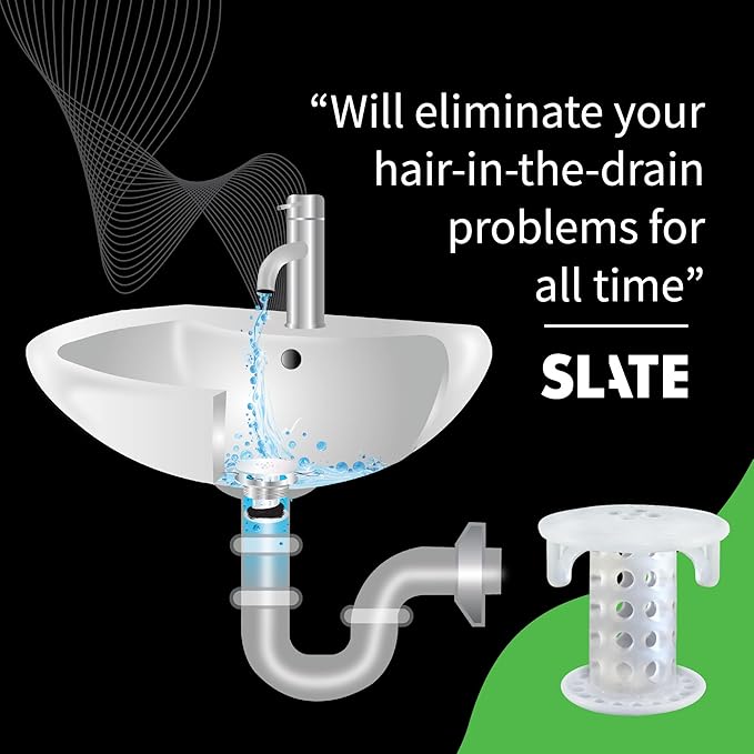 SinkShroom SSCLE988 The Revolutionary Sink Drain Protector Hair Catcher/Strainer/Snare, Clear