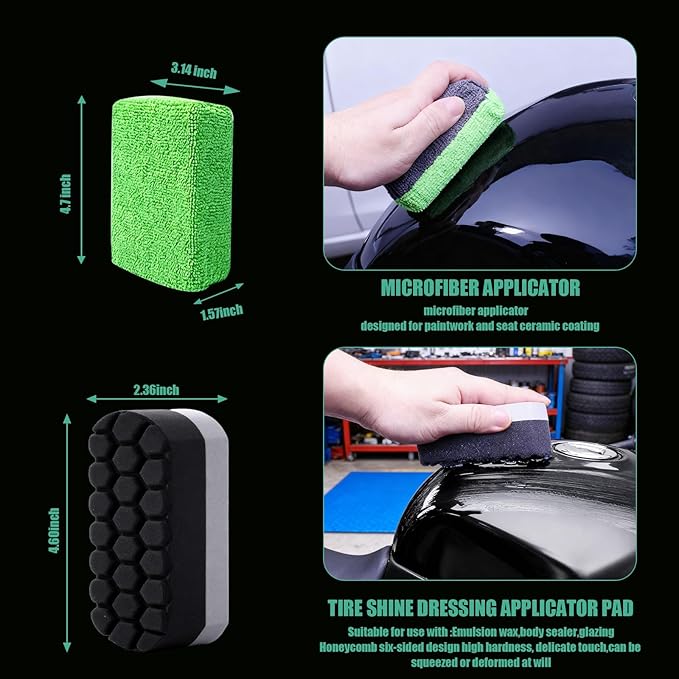 13PCS Motorcycle Cleaning Kit, Motorcycle Detailing Kit Overall Cleaner Tools Car Washing Brush Rims Cleaning Kit Chain Tire Wheel Brush Set Chain Tire for Car Bike Motorbike
