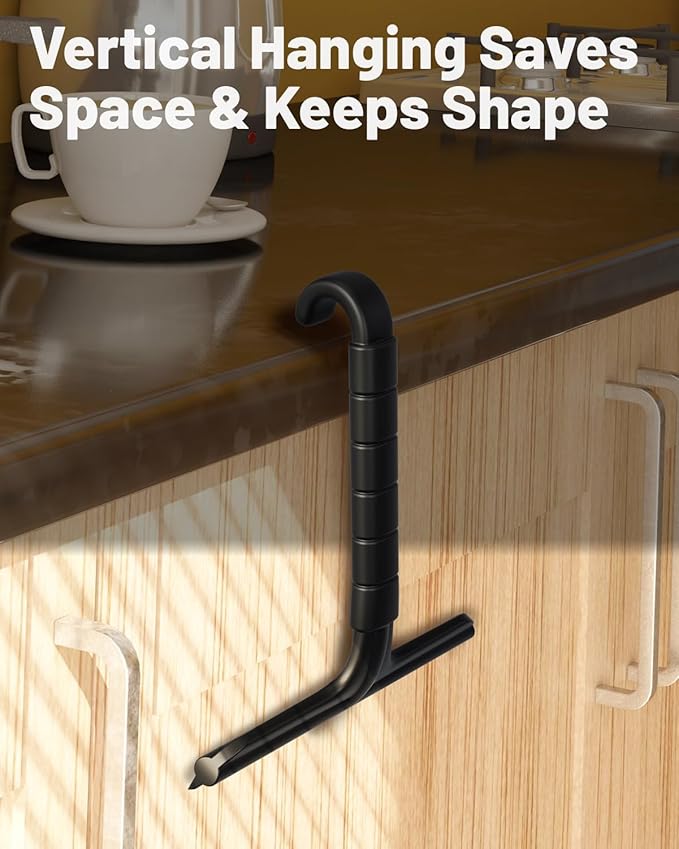 Silicone Shower Squeegee with Hook,Dual-Sided Design with Scraper & Scrub Surface, Shower Squeegee for Glass Doors (Dark)