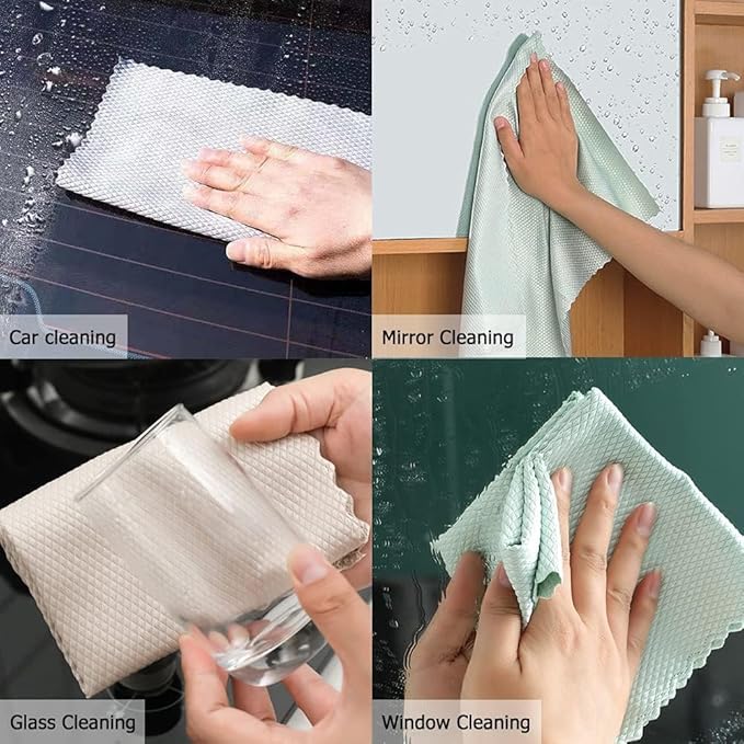 10Pack Nanoscale Cleaning Cloth, Easy Clean Cloth, Microfiber Cleaning Cloth, 11.8 x 11.8 Nanoscale Streak-Free Cleaning Cloths Reusable Lint Free Cloth for Auto , Glasses, Dishes