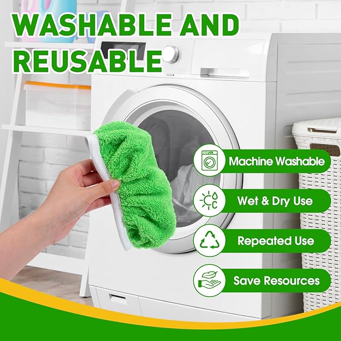 12Pcs Reusable Microfiber Mop Pads Compatible with Sweeper Mops,Dry Sweeping Cloths & Wet Mopping Pads Refills,Washable Mop Pads for Floor Cleaning