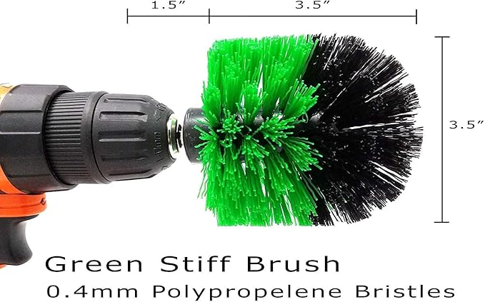 2-Pack Cone Drill Powered Brush Attachment for Cleaning Bathrooms, Kitchens, Showers, Grout, Auto Detailing, Rims and More