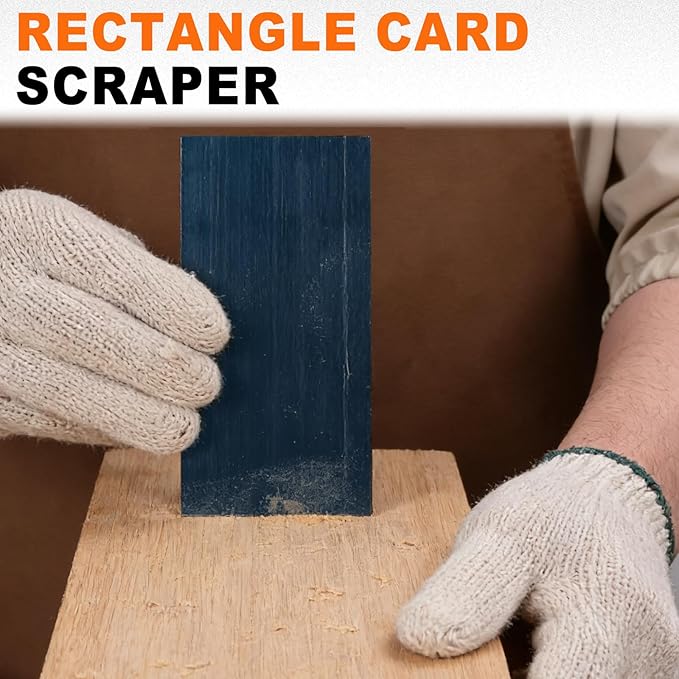 12-Piece Cabinet Scraper Set with Burnisher, 2 Rectangle Wood Scraper, Multi-Shaped Card Scrapers for Woodworking, Precision Wood Scraper Kit for Fine Finishing & Shape Shaping