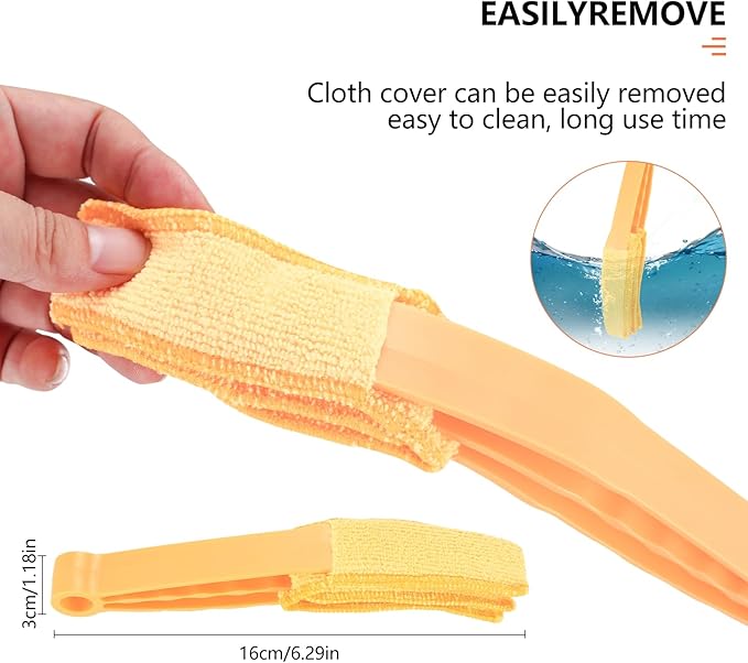 4pcs Window Venetian Blind Cleaner Duster Tool, Include 2pcs 7 Finger Blind Duster Brush & 2pcs Shutter Cleaner Brushes, Blinds Cleaning Brush Tool for Blinds Air Conditioner Vent Keyboard