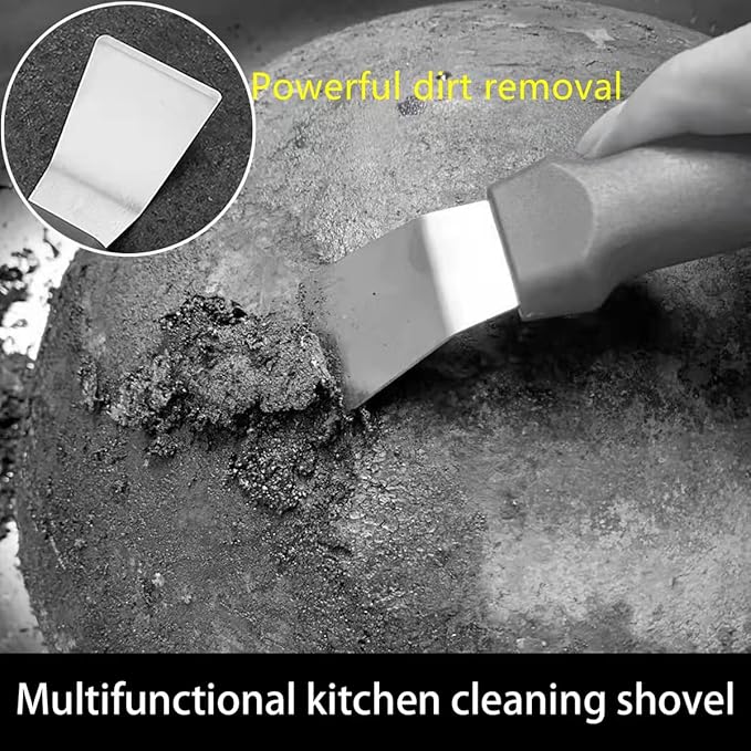 2Pack Blackstone Griddle Scraper Tool QIANBEIY Metal Small Grill Scraper for Outdoor BBQ Stiff Grill Pan Cleaning Scraper Spatula, No need to change Flexible Blades