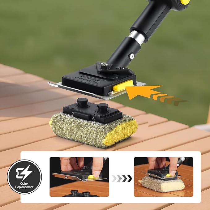 Folding Bristle Free Outdoor Grill Brush for BBQ Collapsible Design for Easy Storage Heavy Duty with Scraber & 3 Sponge Steam Brush Head Grill Cleaning Tool for Camping Tailgating Indoor Daddy Gift