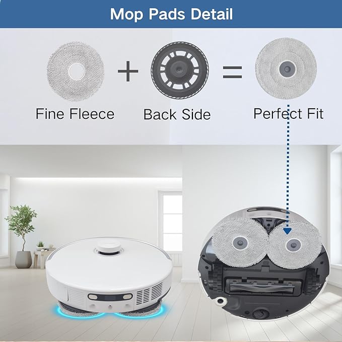 2 Mop pad Holders and 4 mop Pads,Replacement Accessories Compatible with Dreame X30 Ultra,X40 Ultra,X40 Master,L10s Pro Ultra Heat,L20 Ultra,L30 Ultra,L40 Ultra,MOVA P10 Pro Ultra,E30 Ultra