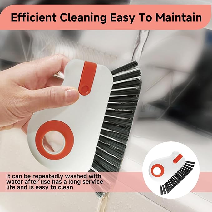 2 Pcs 2 in 1 Window Track Cleaner, Groove Cleaner Brush, Effective Window Sill Cleaner Tool Perfect for Sliding Door Tracks and Glass Door Grooves for Home Bathroom Kitchen Use (5 PCS)