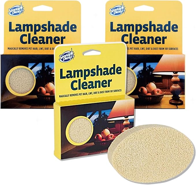 Sparkle Plenty Lampshade Cleaner - Dry Magic Dust Sponge for Lamp Shade - Dry Dusting Sponge Scrub for Fabric & Window Blinds - Effortless Duster Upholstery Cleaner for Furniture & Surfaces (3 Pack)